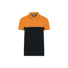 Designed To Work WK210 kétszinű, környezetbarát rövid ujjú galléros póló Designed To Work, Black/Orange-4XL