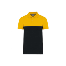 Designed To Work WK210 kétszinű, környezetbarát rövid ujjú galléros póló Designed To Work, Black/Yellow-4XL