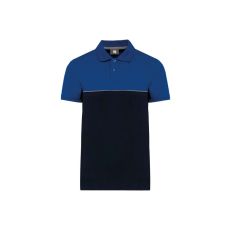 Designed To Work WK210 kétszinű, környezetbarát rövid ujjú galléros póló Designed To Work, Navy/Royal Blue-XS