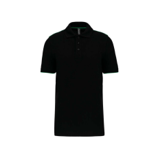 Designed To Work WK270 rövid ujjú férfi galléros póló, kontrasztos diszítésekkel Designed To Work, Black/Kelly Green-M