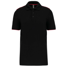 Designed To Work WK270 rövid ujjú férfi galléros póló, kontrasztos diszítésekkel Designed To Work, Black/Red-5XL