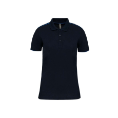 Designed To Work WK271 rövid ujjú Női galléros póló, kontrasztos diszítésekkel Designed To Work, Navy/Light Royal Blue-3XL