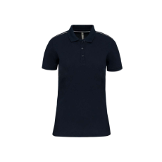 Designed To Work WK271 rövid ujjú Női galléros póló, kontrasztos diszítésekkel Designed To Work, Navy/Silver-XL