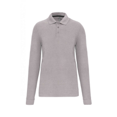 Designed To Work WK276 hosszú ujjú galléros férfi piké póló Designed To Work, Oxford Grey-2XL