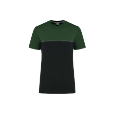 Designed To Work WK304 kétszinű strapabíró unisex kereknyakú rövid ujjú póló Designed To Work, Black/Forest Green-5XL