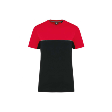 Designed To Work WK304 kétszinű strapabíró unisex kereknyakú rövid ujjú póló Designed To Work, Black/Red-XL