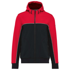 Designed To Work WK450 kétszínű három rétegű, kapucnis softshell dzseki Designed To Work, Black/Red-5XL