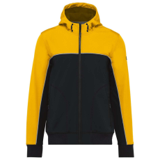 Designed To Work WK450 kétszínű három rétegű, kapucnis softshell dzseki Designed To Work, Black/Yellow-3XL