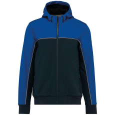 Designed To Work WK450 kétszínű három rétegű, kapucnis softshell dzseki Designed To Work, Navy/Royal Blue-M