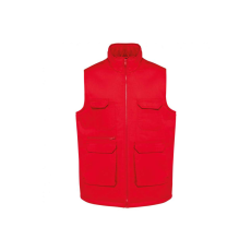Designed To Work WK607 bélelt unisex mellény sok zsebbel Designed To Work, Red-M