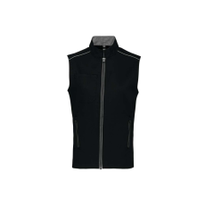 Designed To Work WK6148 férfi mellény három zsebbel és kontrasztos díszítésekkel Designed To Work, Black/Silver-5XL