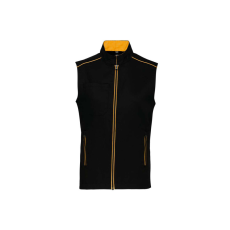 Designed To Work WK6148 férfi mellény három zsebbel és kontrasztos díszítésekkel Designed To Work, Black/Yellow-4XL