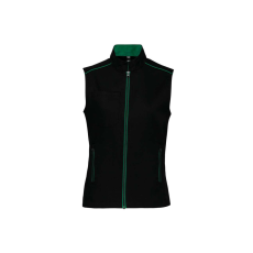 Designed To Work WK6149 Női mellény három zsebbel és kontrasztos díszítésekkel Designed To Work, Black/Kelly Green-S