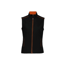 Designed To Work WK6149 Női mellény három zsebbel és kontrasztos díszítésekkel Designed To Work, Black/Orange-M
