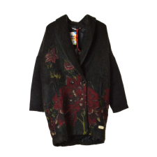 Desigual fekete, virágmintás, elegáns női kabát – 36 női dzseki, kabát