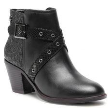 Desigual Ökológiai bőr bokacsizma, magas sarkú, fekete 37-es méret