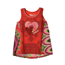 Desigual Wyoming piros, mintás, ujjatlan lány felső