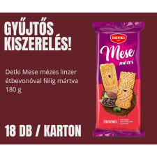 Detki Gyűjtős kiszerelés -Detki Mese mézes linzer étbevonóval félig mártva 180g 18db/karton csokoládé és édesség