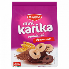 Detki Mini Karika vaníliaízű teasütemény étbevonóval félig mártva 150 g csokoládé és édesség
