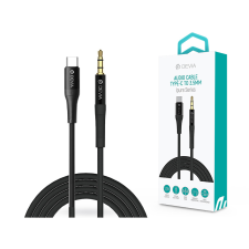 Devia 3,5 mm jack - Type-C audio kábel 1 m-es vezetékkel - Devia Series iPure   AUX Audio Cable - black (ST365683) kábel és adapter