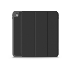 Devia Apple iPad 10.9 (2022) tablet tok (Smart Case) on/off funkcióval, Apple Pencil  tartóval - Devia Rosy Series Leather Case With Pencil Slot - fekete tablet tok