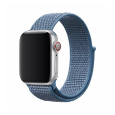 Devia Apple Watch 1-6, SE (42 / 44 mm) / Watch 7-8 (45 mm) / Watch Ultra (49 mm), textíl pótszíj, szilikon keret, állítható, Devia Delux Sport3, kék okosóra kellék
