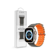 Devia Apple Watch szilikon sport szíj - Deluxe Series Sport6 Silicone Two-tone Watch Band - 38/40/41 mm - szürke/sárga okosóra kellék