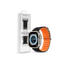 Devia Deluxe Series Sport6 Silicon Two-tone Watch Band 38-41mm Black/Orange okosóra kellék