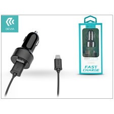 Devia Devia Dual szivargyújtós töltő adapter + micro USB kábel 1 m-es vezetékkel - Devia Smart Dual USB Fast Charge for Android - 5V/2,4A - black audió/videó kellék, kábel és adapter