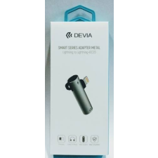 Devia Devia lightning + 3.5 mm jack adapter egyidőben történő töltéshez és zenehallgatáshoz - Devia Smart Lightning to Lightning + DC3.5 - silver mobiltelefon kellék