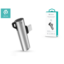 Devia Devia USB Type-C + 3.5 mm jack adapter egyidőben történő töltéshez és zenehallgatáshoz - Devia Smart Series Adapter Type-C + DC3.5 - silver kábel és adapter
