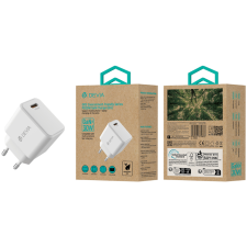Devia EA455 GRS PD 30W GaN Hálózati Töltőfej - Fehér mobiltelefon kellék