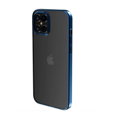 Devia Glimmer iPhone 12 Pro Max (6,7&quot;) átlátszó kemény hátlap tok kék kerettel tok és táska