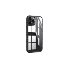 Devia Shark4 iPhone 12 Pro Max (6,7&quot;) átlátszó fekete keretes ütésálló hátlap tok tok és táska