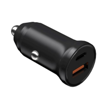 Devia Smart autós töltő USB-A +USB-C PD 30W fekete (EA442) (EA442) mobiltelefon kellék