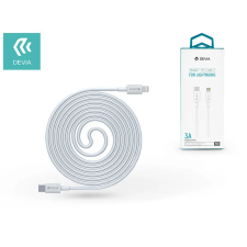 Devia Smart Series USB-C apa - Lightning apa Adat- és töltőkábel 1m - Fehér kábel és adapter