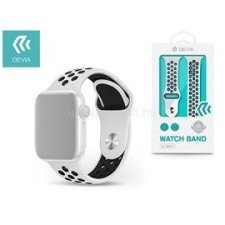 Devia ST325021 Apple Watch fehér/fekete szilikon sport óraszíj (ST325021) okosóra kellék