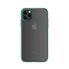 Devia Telefontok, iPhone 11 Pro Max hátlaptok, kemény, zöld kerettel, átlátszó, Devia Glimmer tok és táska