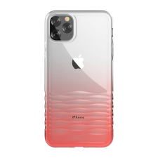 Devia Telefontok, iPhone 11 Pro Max szilikon tok, hátlaptok, színátmenetes, átlátszó, piros, Devia Ocean tok és táska