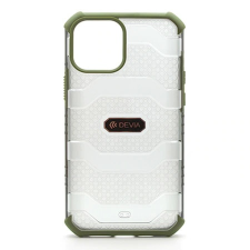 Devia Telefontok, iPhone 12 / 12 Pro hátlaptok, ütésálló, zöld kerettel, átlátszó, Devia Vanguard tok és táska