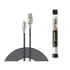 Devia USB - Lightning adat- és töltőkábel 1 m-es vezetékkel - Devia Tube Mars Series Cable With Lightning - 5V/2,1A - fekete mobiltelefon kellék