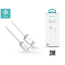 Devia USB - micro USB adat- és töltőkábel 2 m-es vezetékkel - Devia Smart Cable - white kábel és adapter