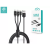 Devia usb töltőkábel 1,2 m-es vezetékkel - gracious series 3in1 f or lightning/microusb/type-c - 5v/3a - black st337086