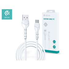 Devia USB - USB Type-C adat- és töltőkábel 1 m-es vezetékkel - Devia Kintone Cable V2 Series for Type-C - 5V/2.1A - white mobiltelefon, tablet alkatrész
