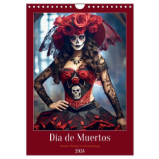  Dia de Muertos Kreative Porträts in Festanlehnung (Wandkalender 2024 DIN A4 hoch), CALVENDO Monatskalender naptár, kalendárium