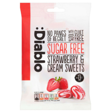 Diablo cukormentes tejszínes epres cukorka, édesítőszerrel 75g csokoládé és édesség