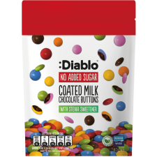 Diablo drazsé tejcsokoládés cukorbevonattal hozzáadott cukor nélkül 40 g csokoládé és édesség