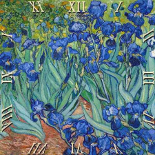 Diamant Üveg falióra 30x30cm, Van Gogh: Iriszek falióra