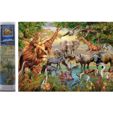  diamantfestés safari a folyónál 30x40cm kreatív és készségfejlesztő