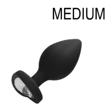  Diamond Heart Butt Plug - Nagy - Fekete anál
